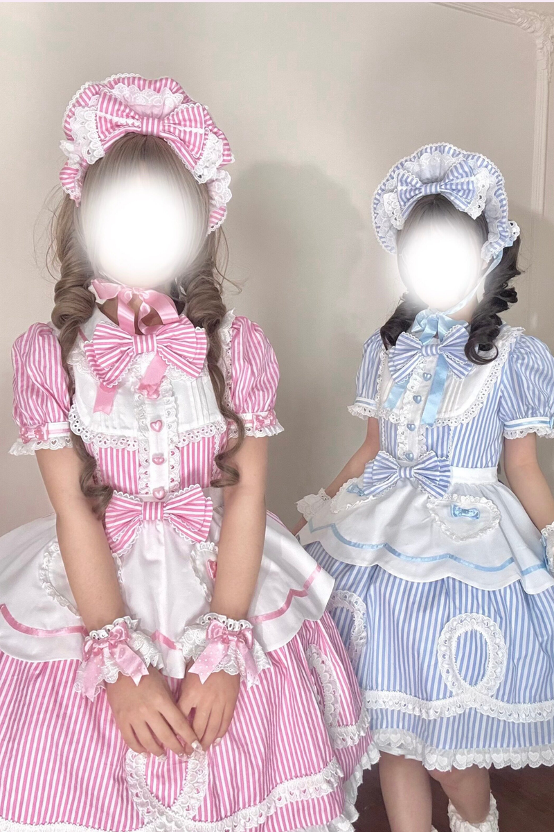 [pre-order] Retro Doll-like Lolita Dress + Hair Band + Clip + Bonnet + Hat