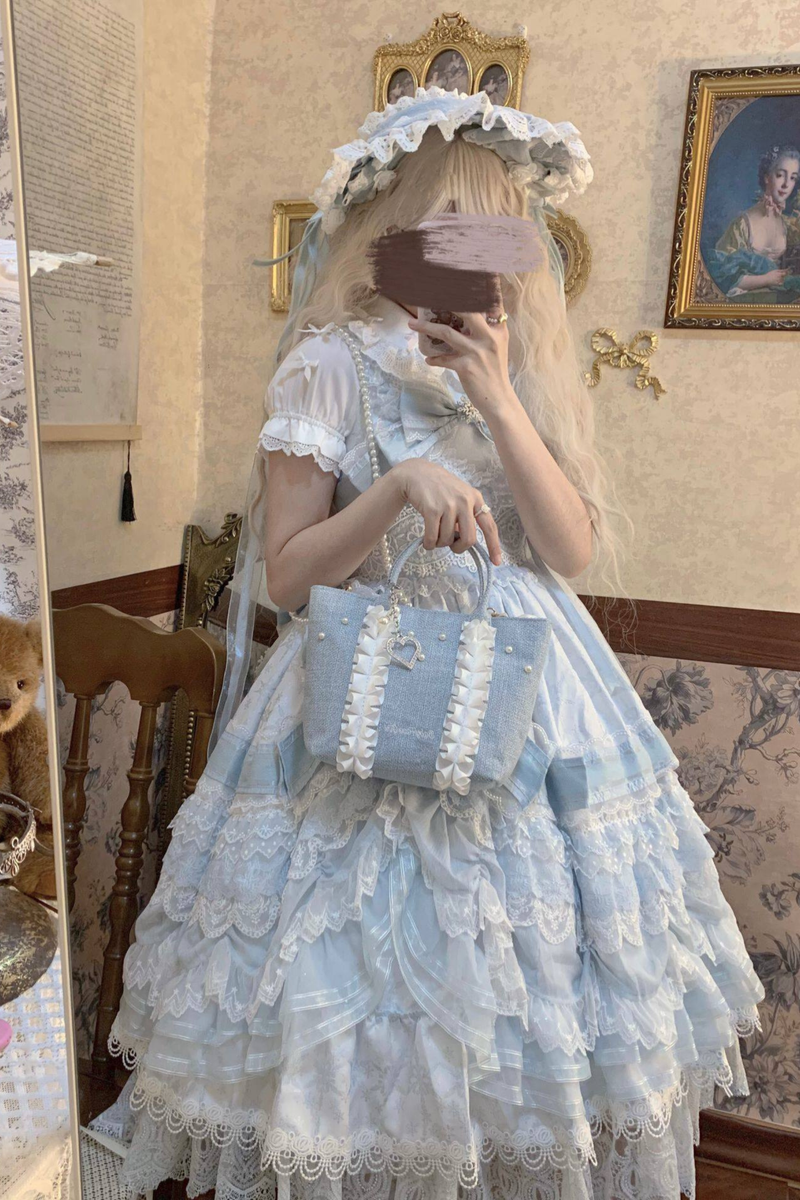 Sweetheart Pearl Ruffle Bag