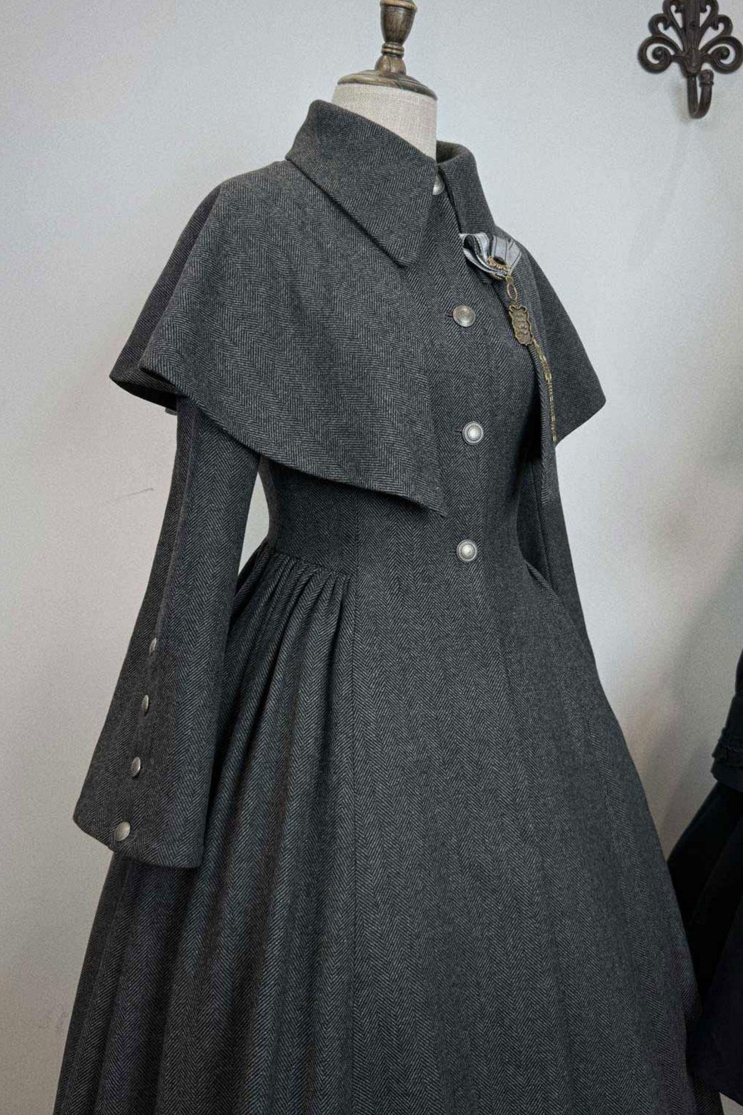British Detective Lolita Coat + Cape + Skirt + Shirt + Bag + Brooch + Hat + Beret + Necklace