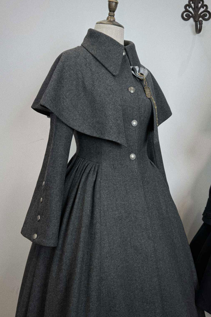 British Detective Lolita Coat + Cape + Skirt + Shirt + Bag + Brooch + Hat + Beret + Necklace