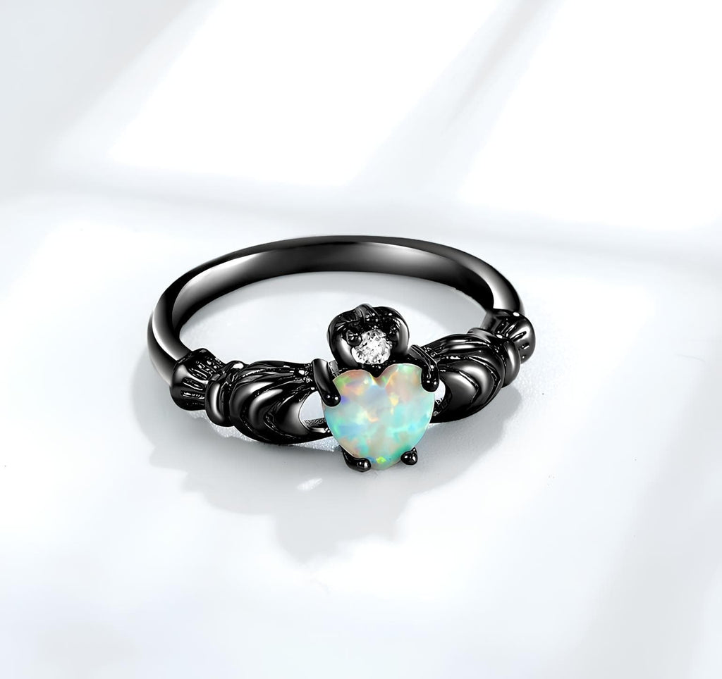 Lunar Opal Heart Ring