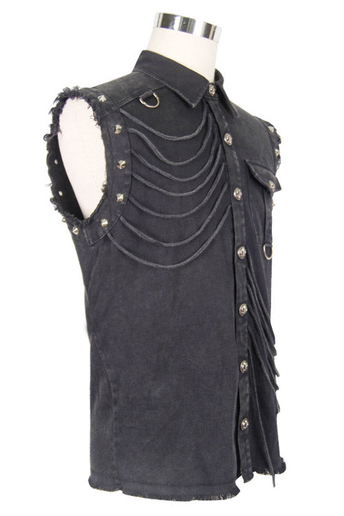 Black Rock Unedged Sleeveless Faded Punk Blouse