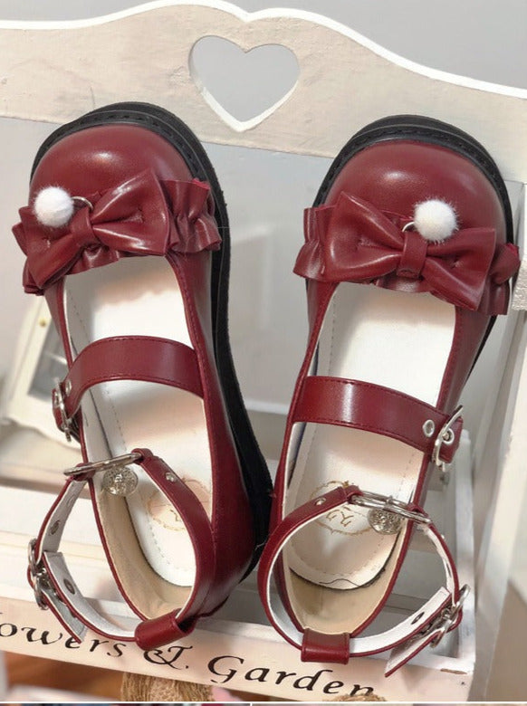 Nya Kokoro Lolita Retro Soft Girl Round Toe Shoes