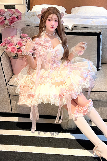 Many Logo Ribbon Princess Dress + Badge + Head Accessory + Tail