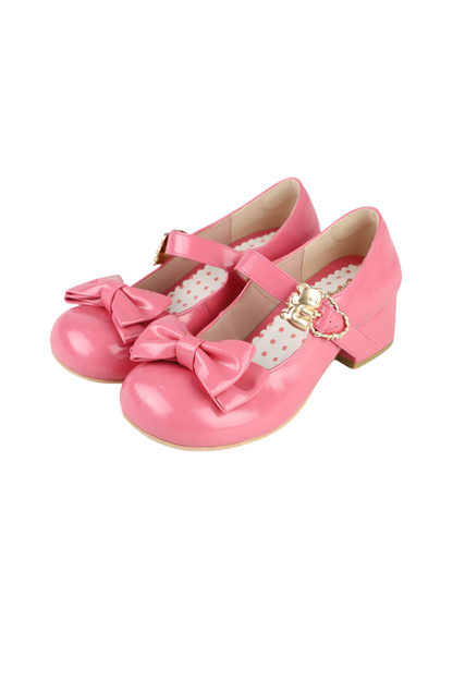 Glossy Color Ribbon Shoes