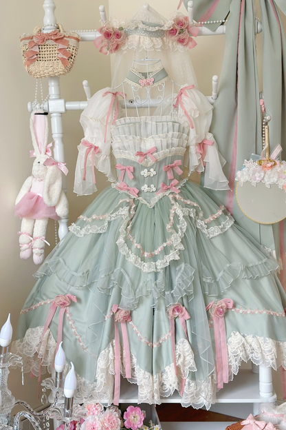 Sweet Princess Dress + Train + Veil + Accessories