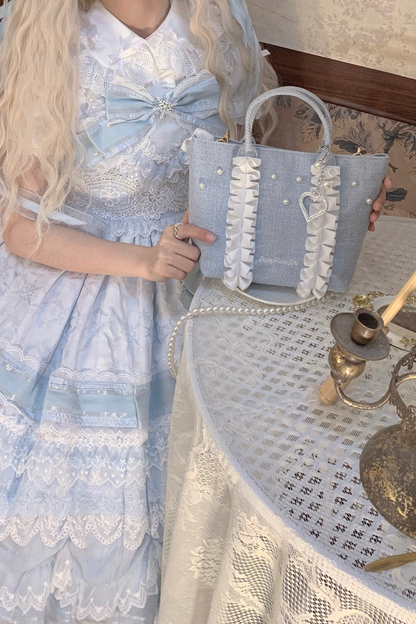 Sweetheart Pearl Ruffle Bag