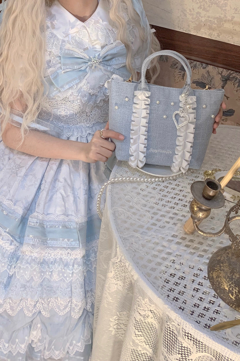 Sweetheart Pearl Ruffle Bag