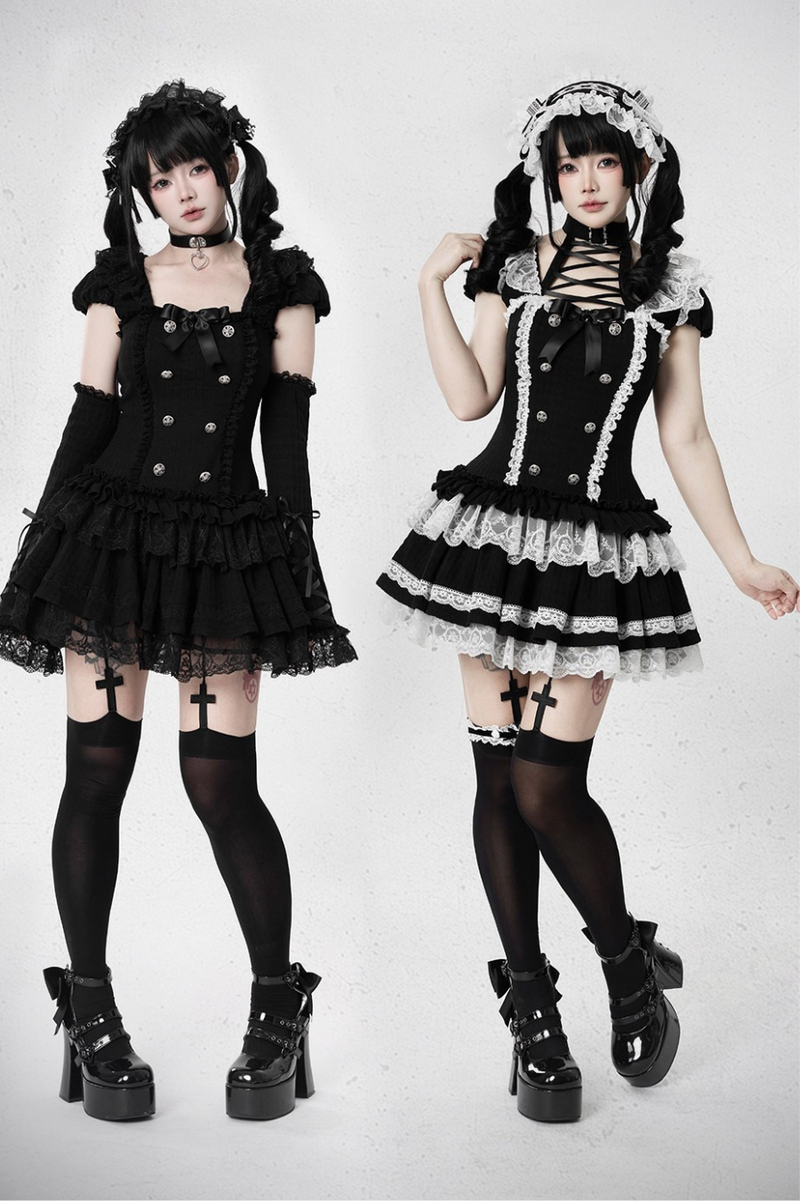 Gothic Doll Dress + Pants + Hairband