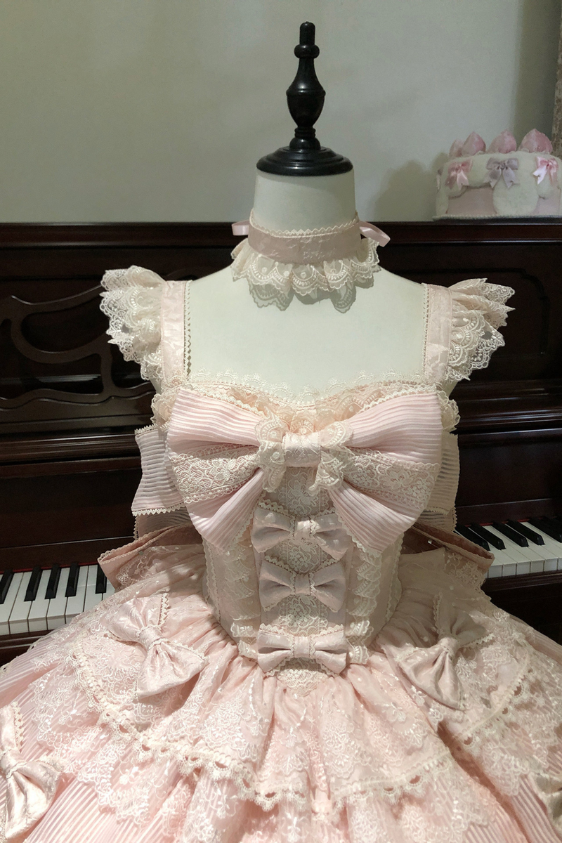 [pre-order] Princess Ballet Tiered Lolita Dress + Headband + Necklace + Sleeves + Tail