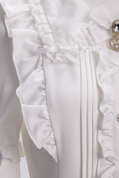 Sweet Ruffled Puff Long Sleeve Blouse