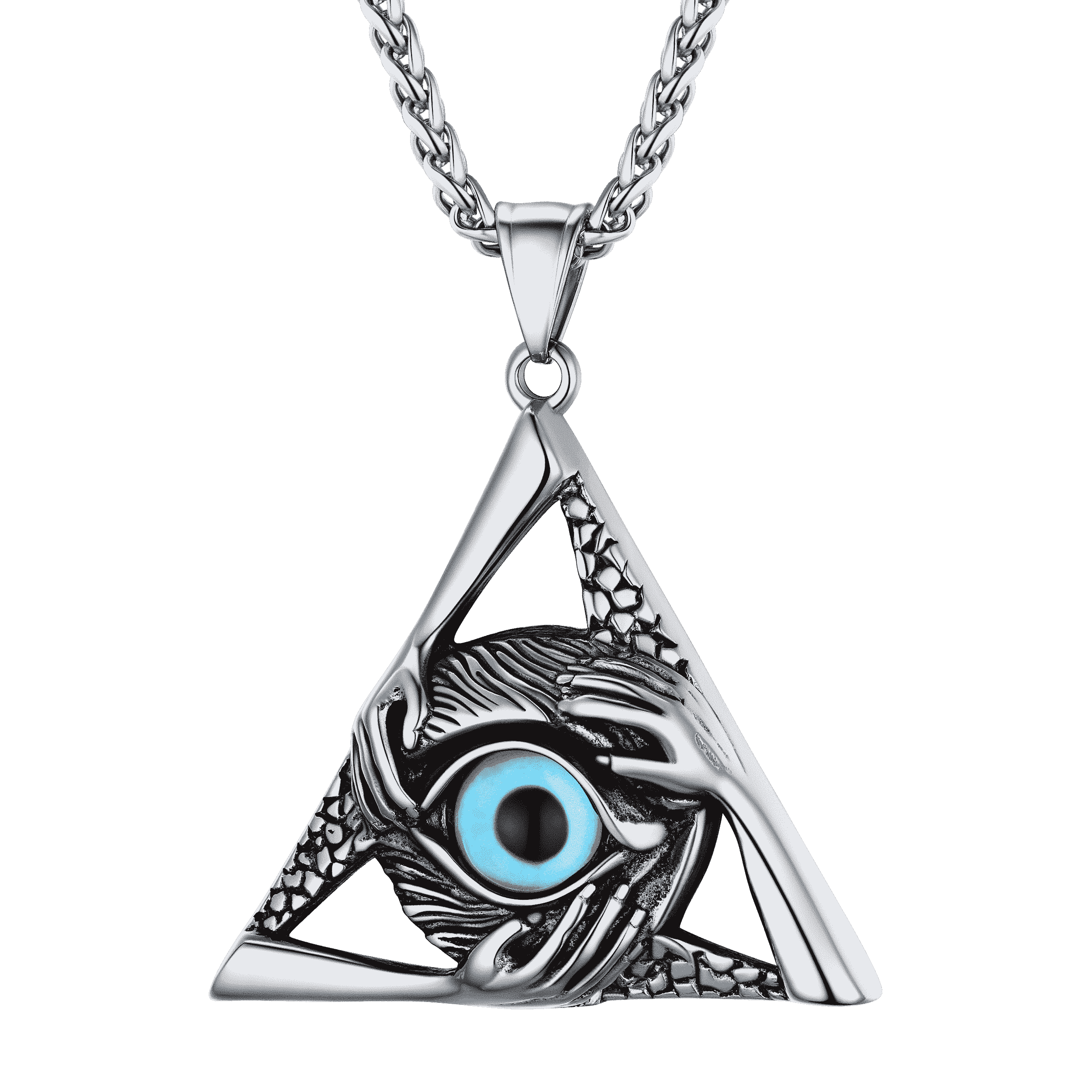 Triangle Third Evil Eye Necklace All-seeing Pendant