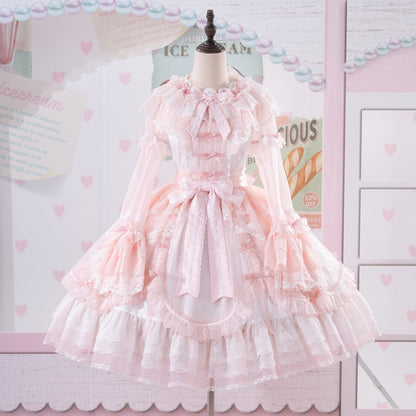 [pre-order] Candy Flavor Flower Lace Tulle Dress + Ribbon Veil