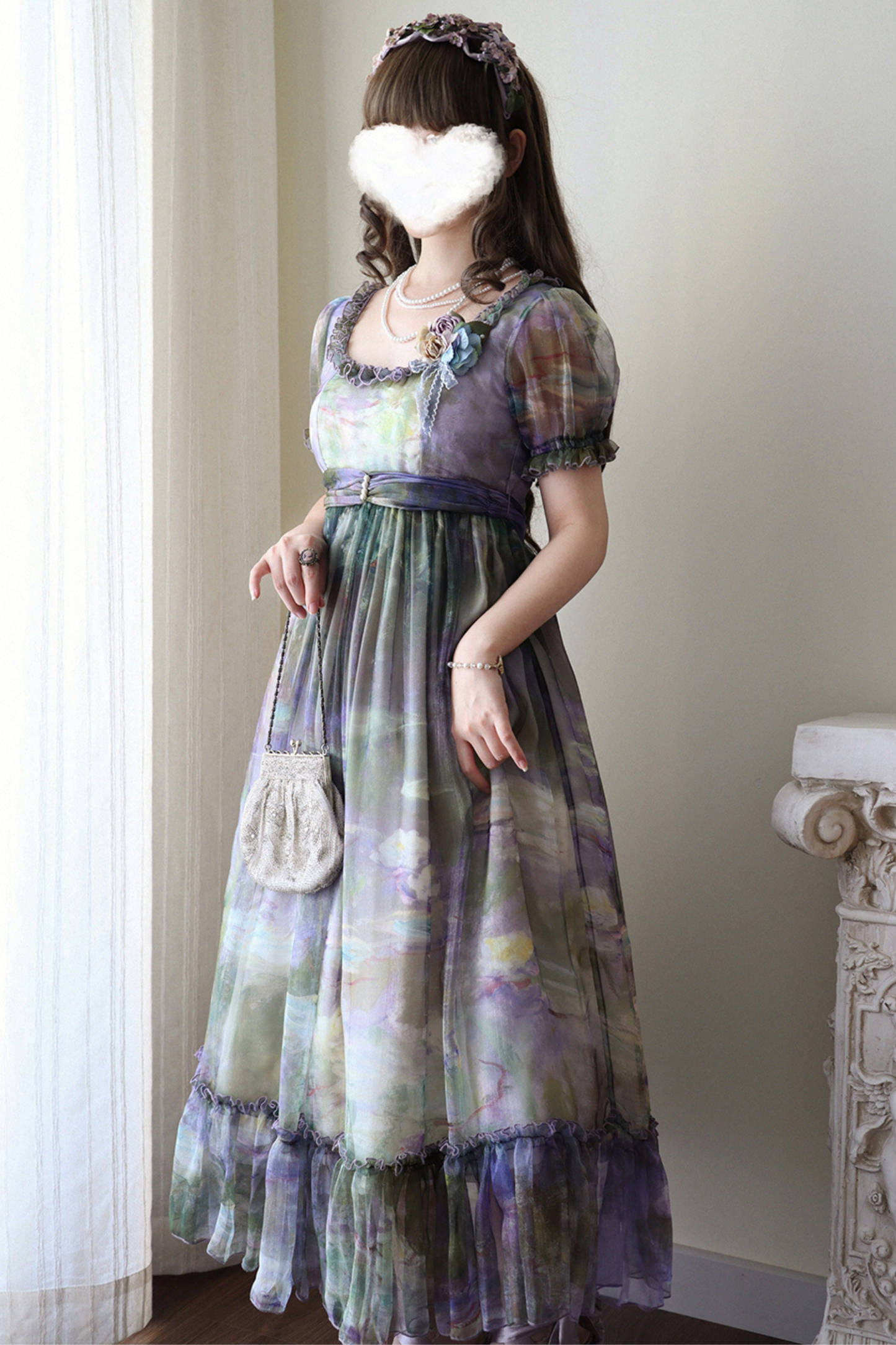 Marble Art High Waist Mark Lolita Dress