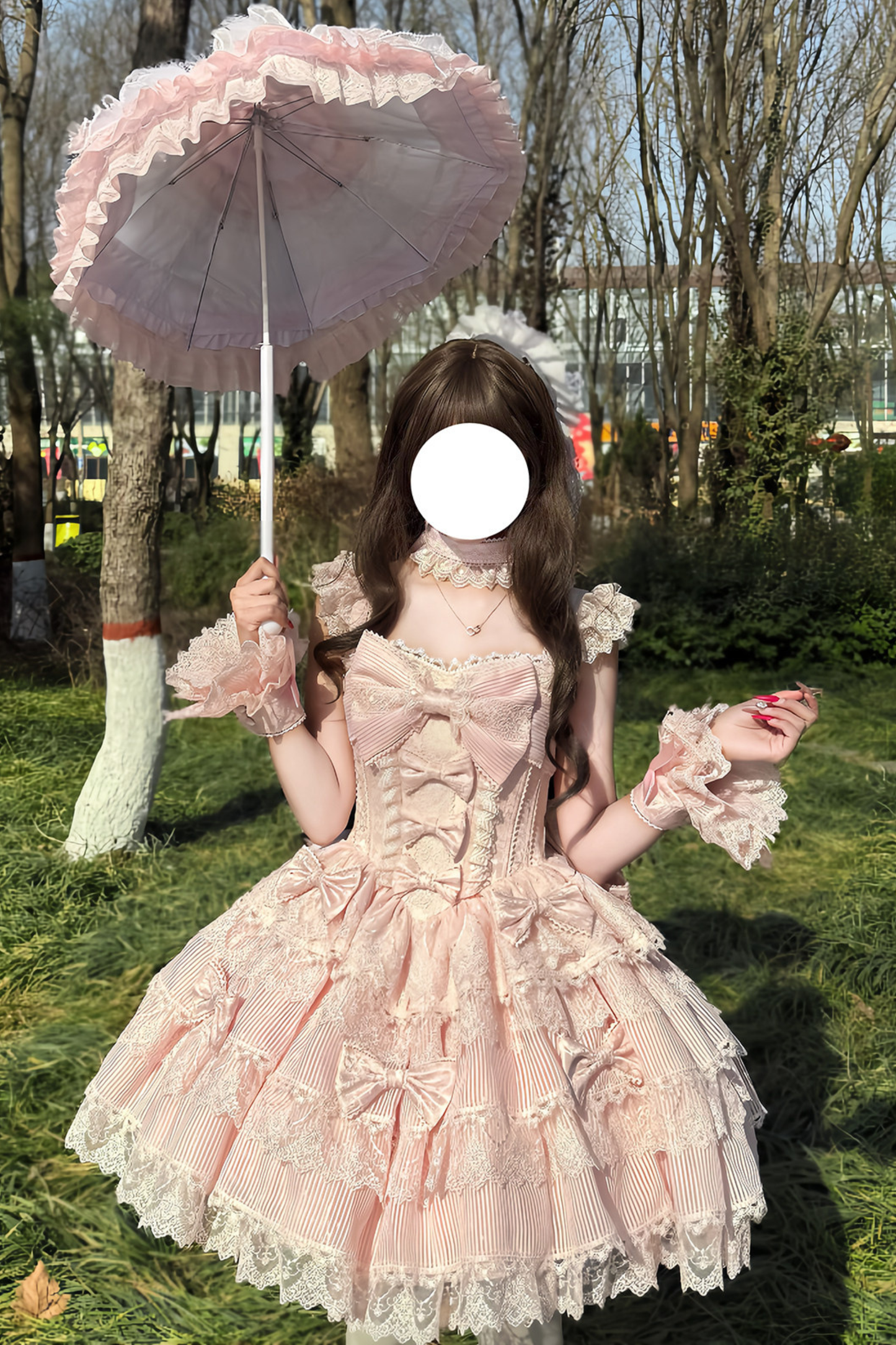[pre-order] Princess Ballet Tiered Lolita Dress + Headband + Necklace + Sleeves + Tail