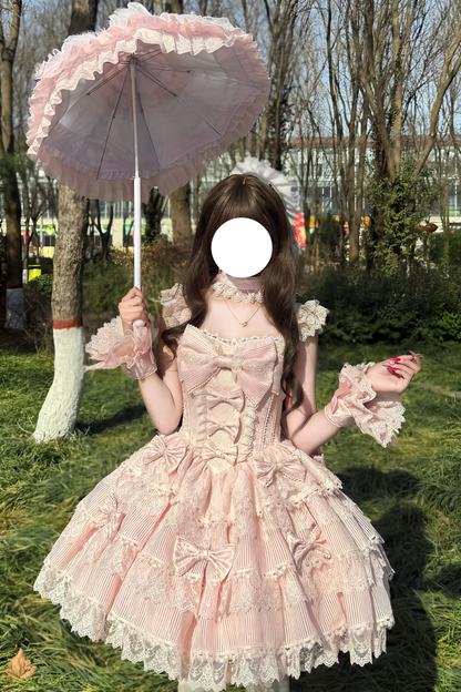 [pre-order] Princess Ballet Tiered Lolita Dress + Headband + Necklace + Sleeves + Tail