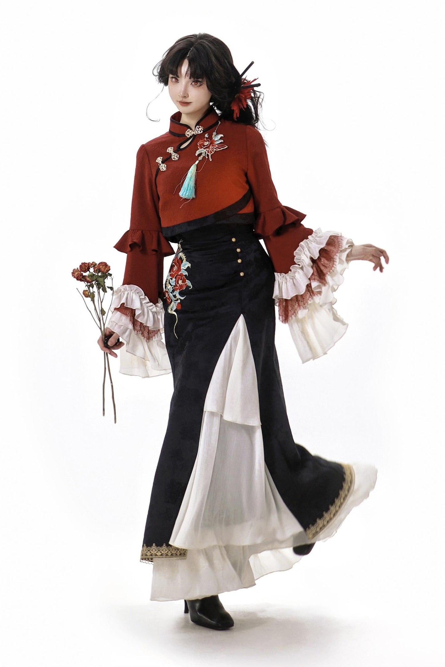 Snake Bone Camelia Nation Chinese-style Top + Dress