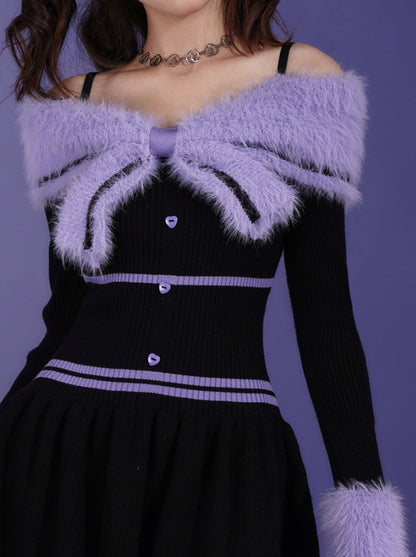Girl Fighting Spirit Dark Fur Dress
