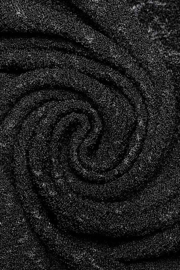 Black Long Sleeves Print Slim Gothic Blouse