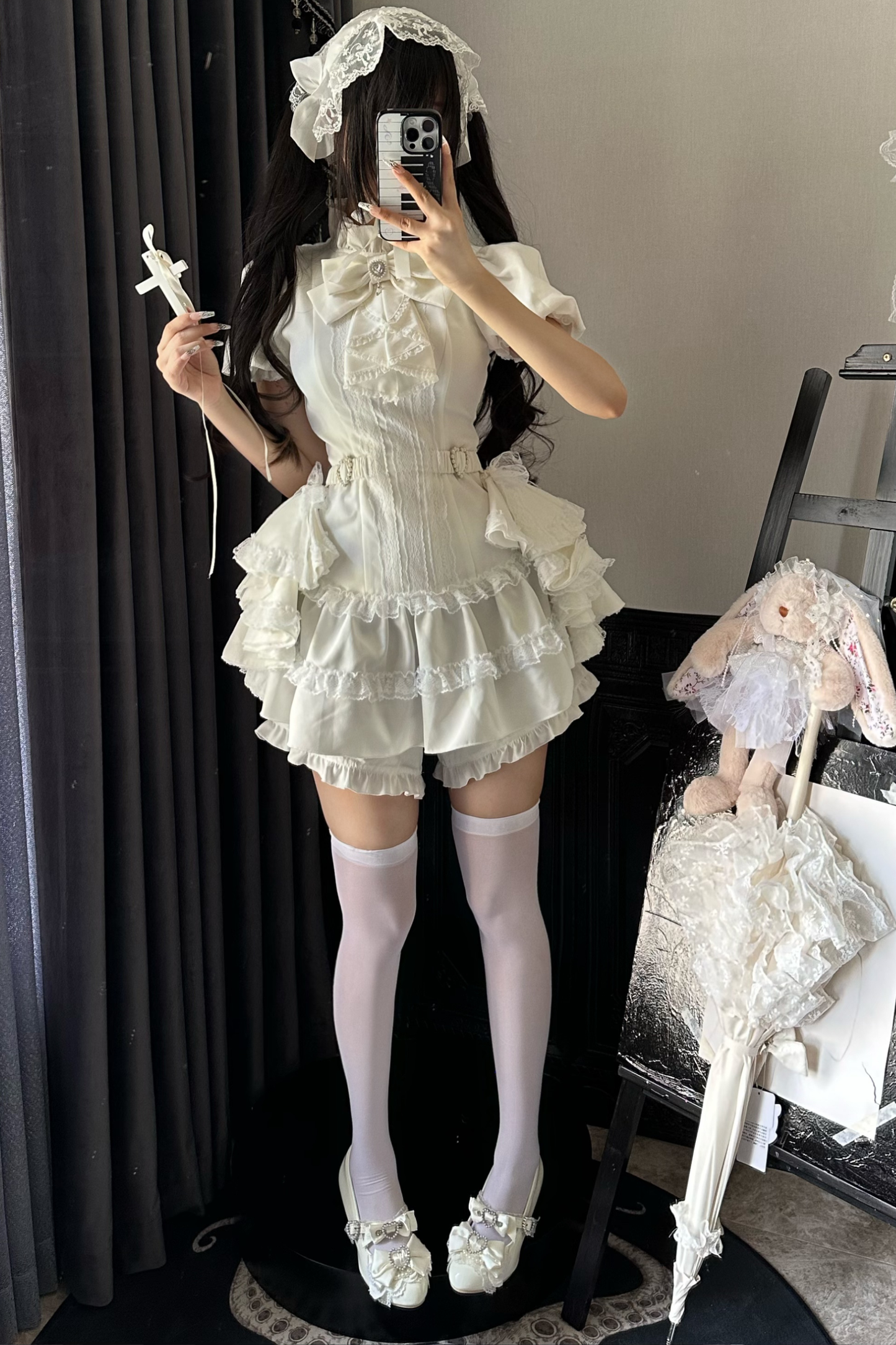 Puff Sleeve Gothic Style Top + Pants