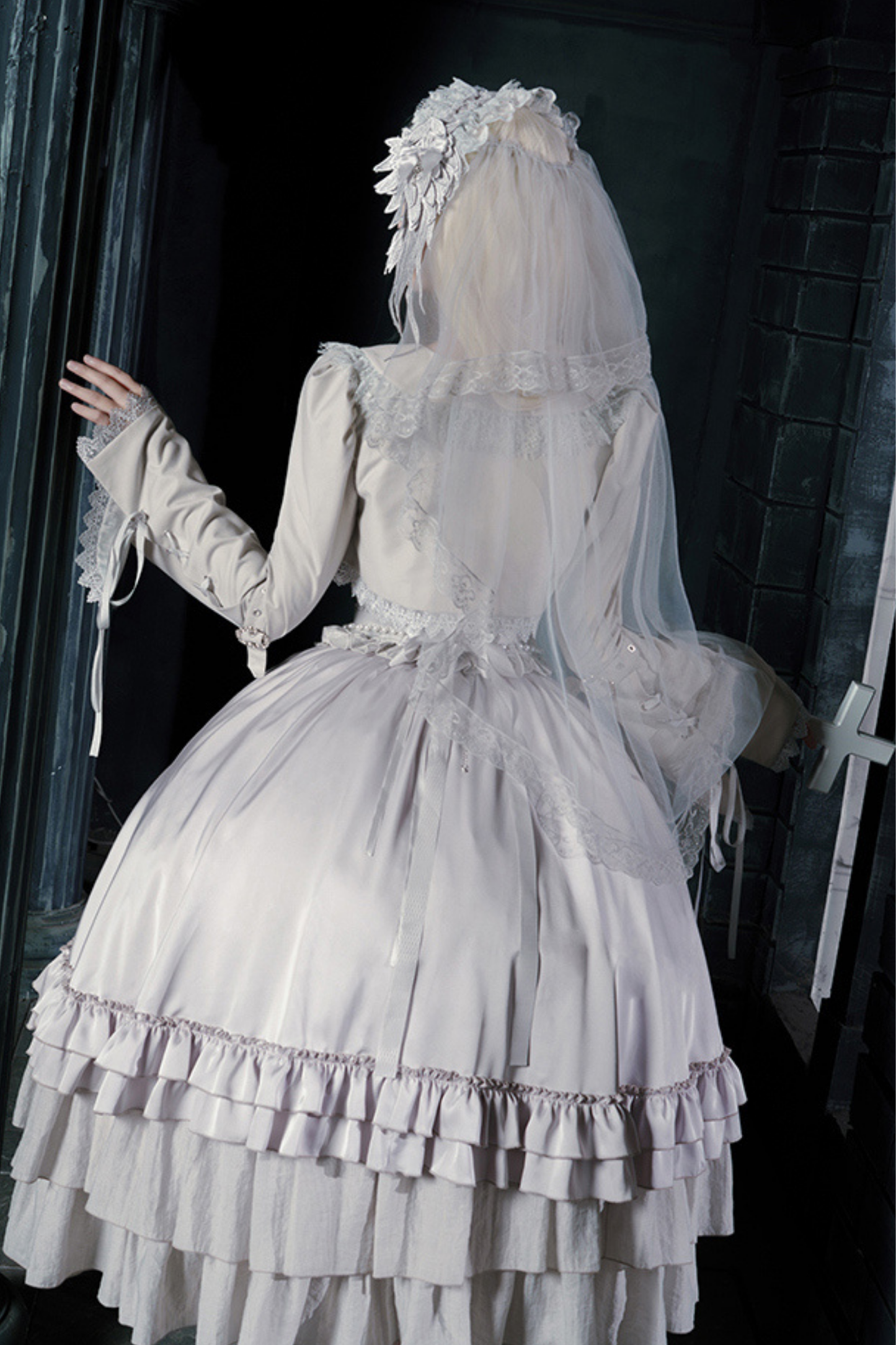 Gothic Lolita Skirt + Corset + Veil + Necklace + Waist Chain