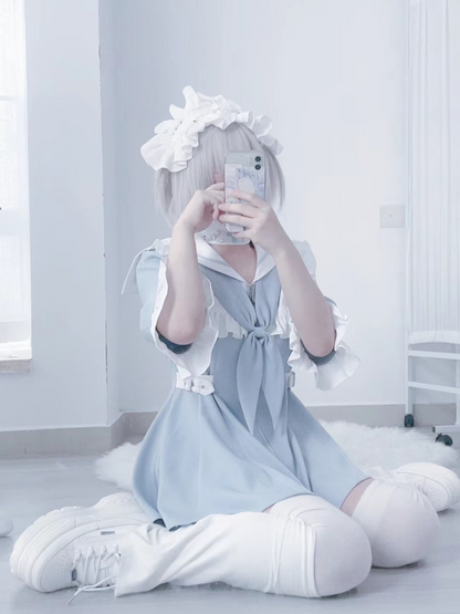 [angel Style] Aqua Medical Dress + Shorts Set