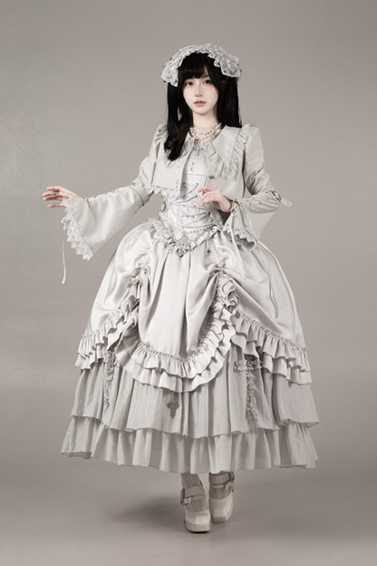 Gothic Lolita Skirt + Corset + Veil + Necklace + Waist Chain