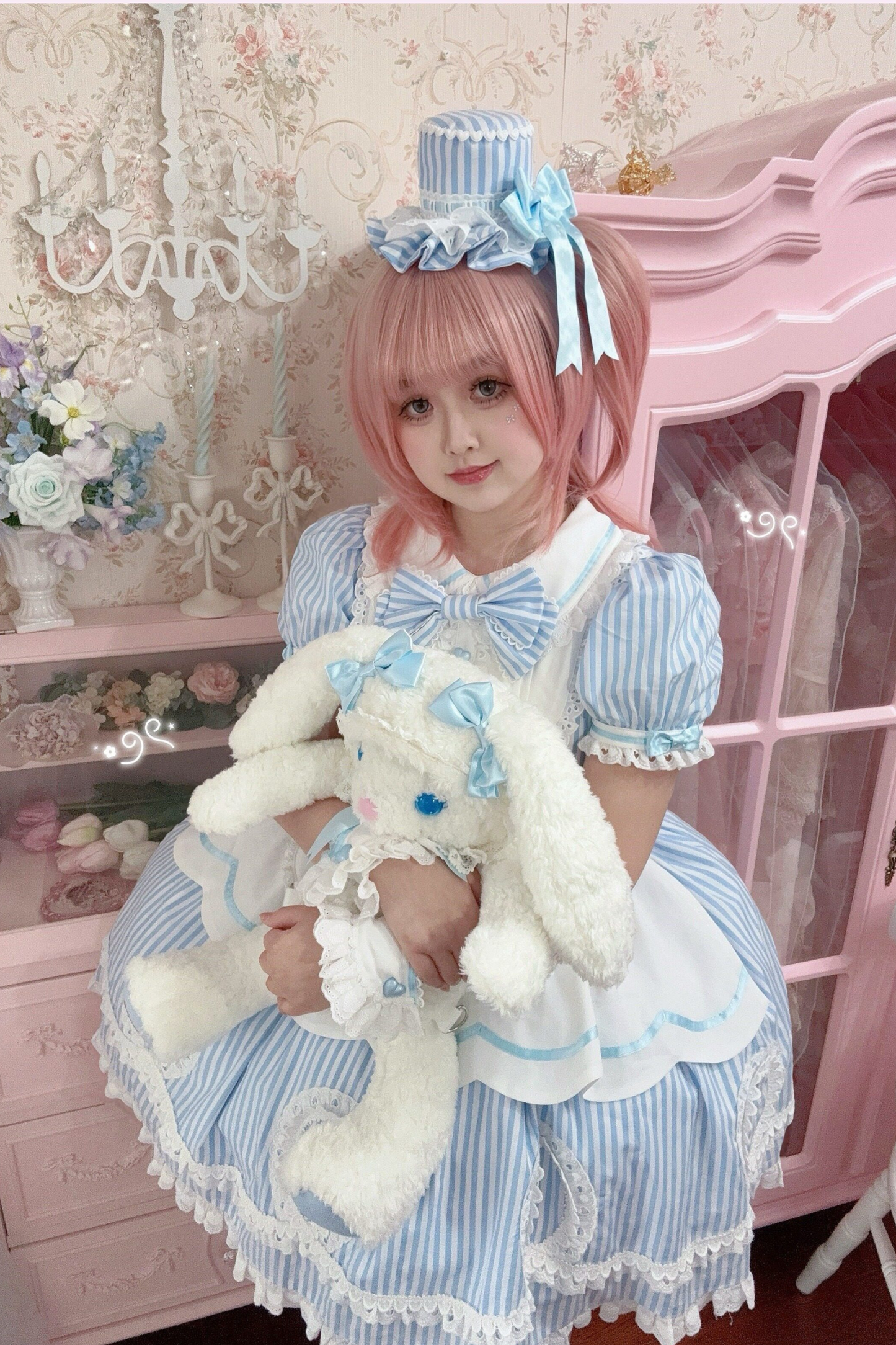 [pre-order] Retro Doll-like Lolita Dress + Hair Band + Clip + Bonnet + Hat