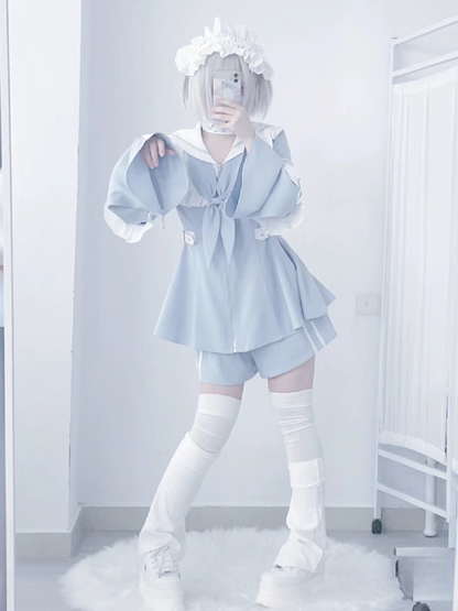 [angel Style] Aqua Medical Dress + Shorts Set