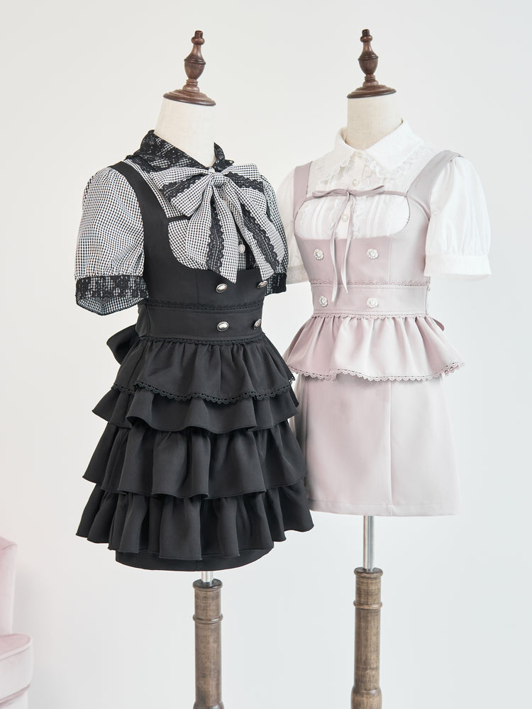 [pre-order] Lace Ribbon Shirt + Sass Dress 2way Sweet & Spicy