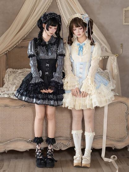 [pre-order Deadline: May 8] Classic Lace Ribbon Blouse + Suspender Tiered Dress Full Set + Complete Set