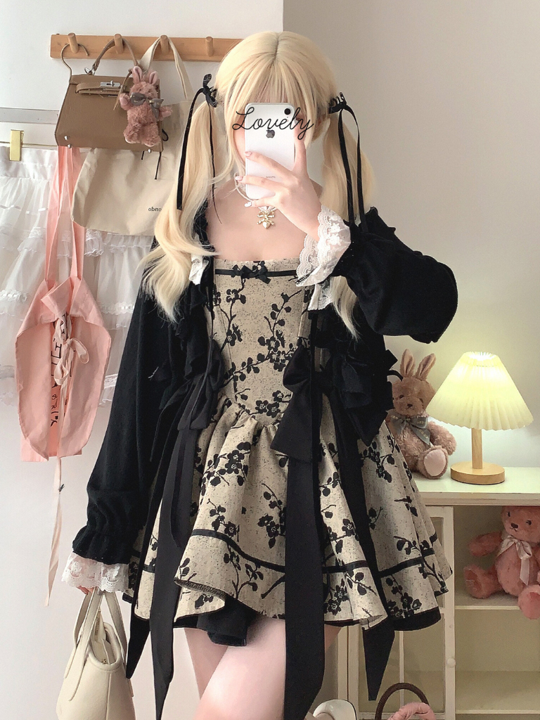 Dark Night Banquet Jacquard Retro Strapless Fishbone Bow Dress