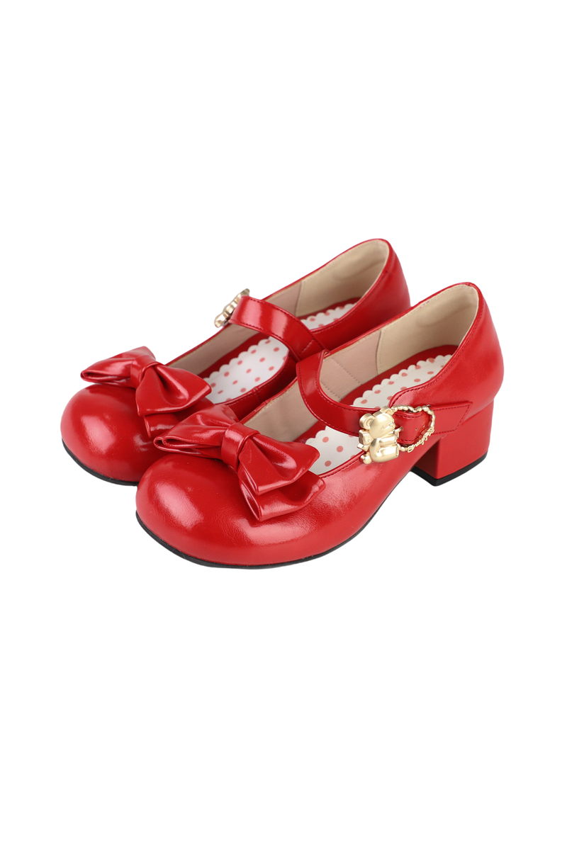 Glossy Color Ribbon Shoes