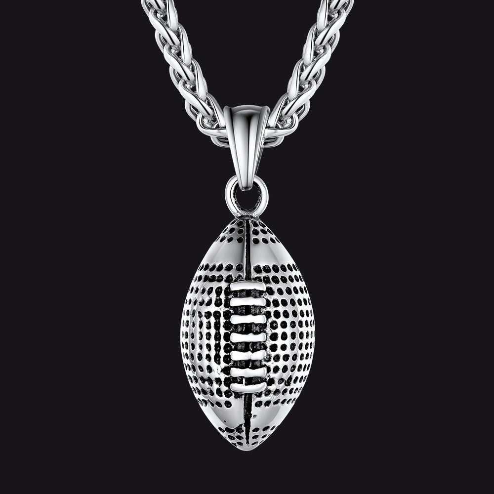3d American Football Pendant Necklace for