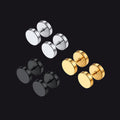 6mm Round Plug Stud Earrings Set for 3 Pairs