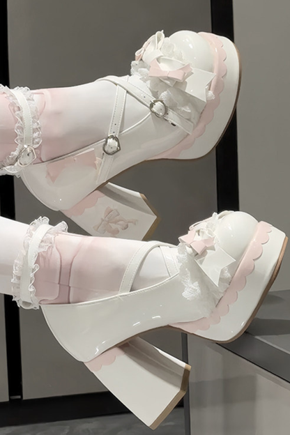 Sweet Lace Ribbon Lolita Shoes
