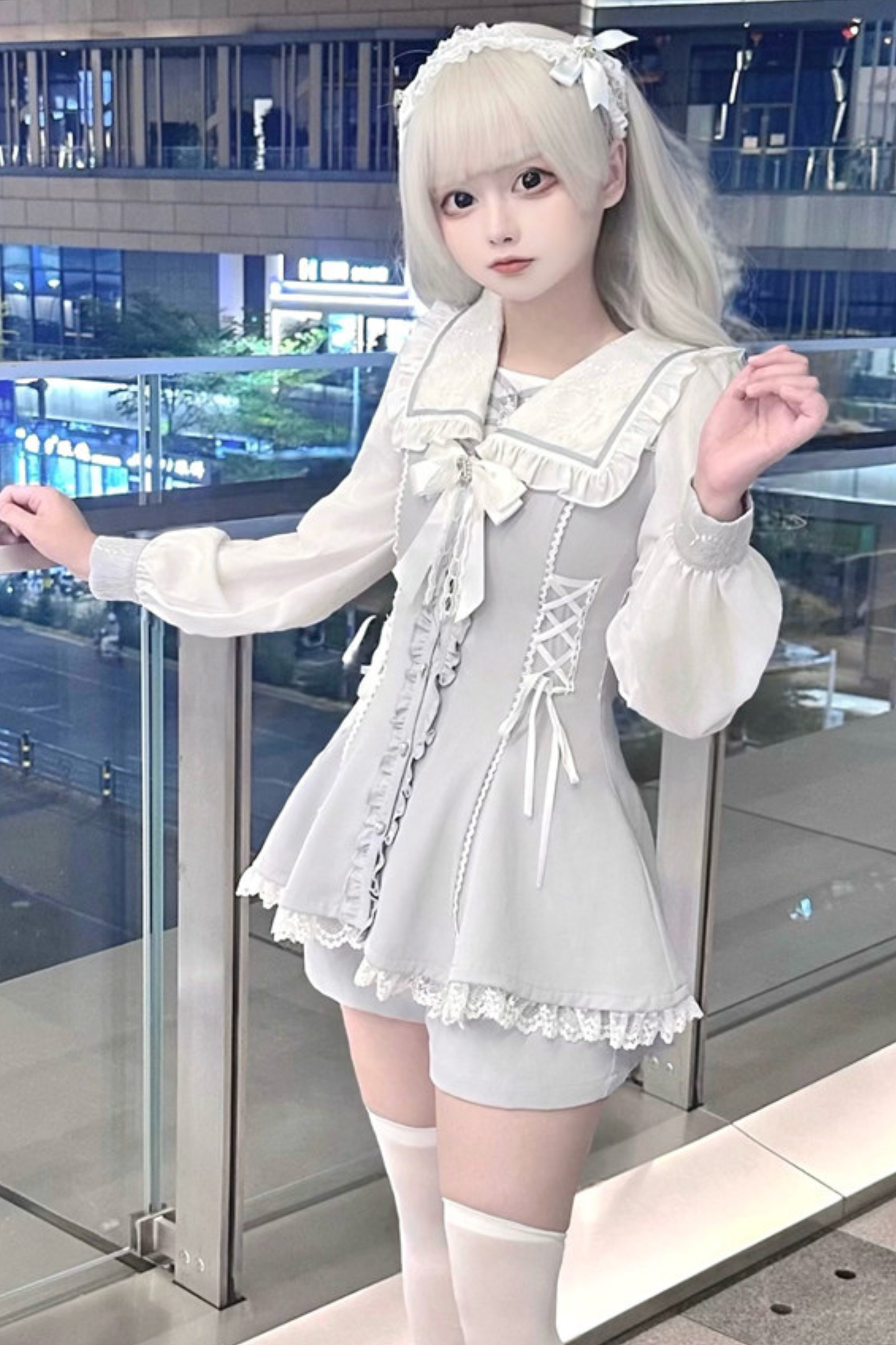 Aqua Dark Ribbon Dress + Pants