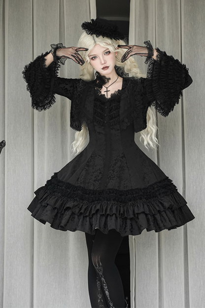 Dark Tailored Slim Gothic Lolita Dress + Outerwear
