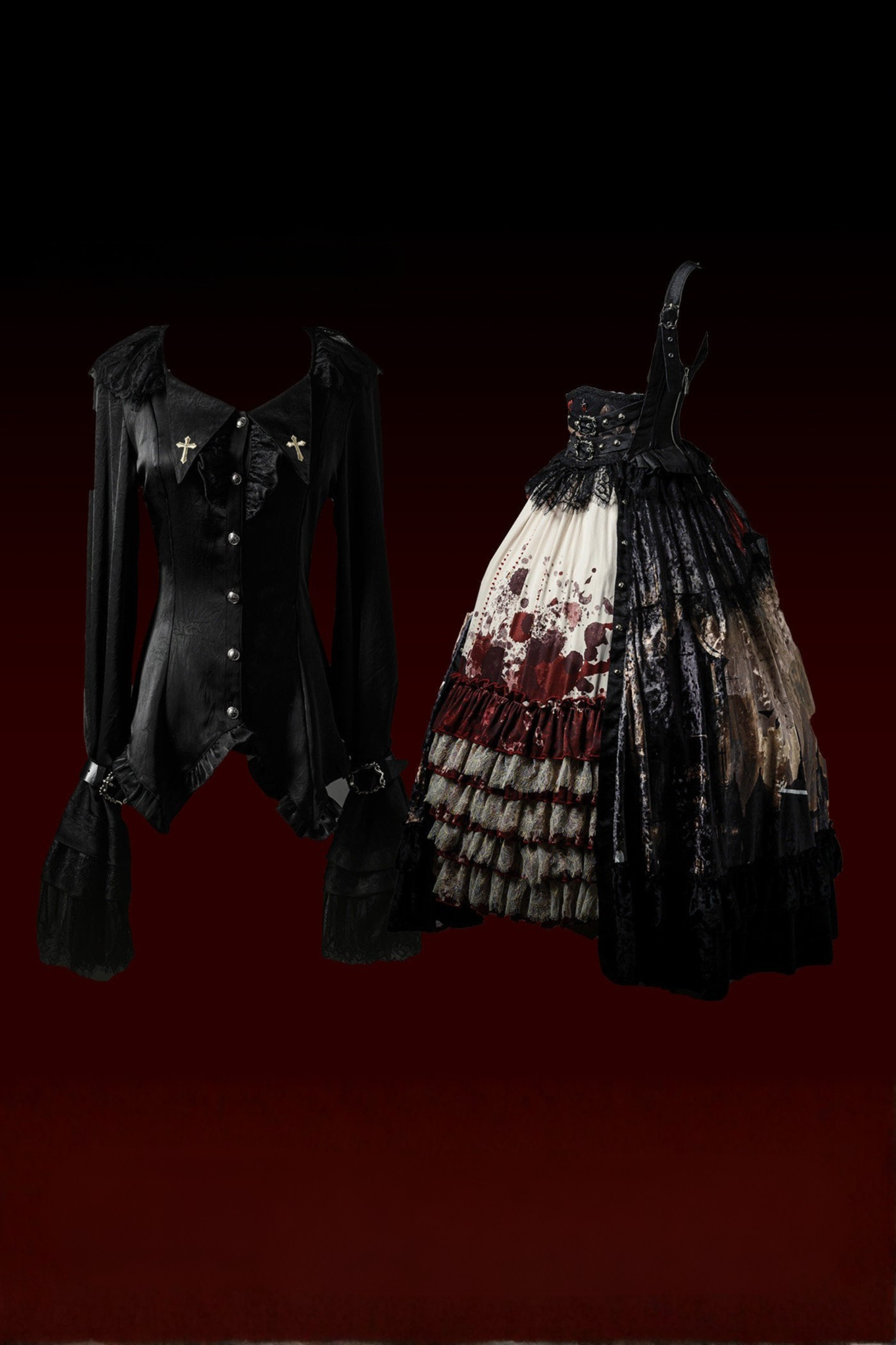 Gothic Lolita Dark Jumper Skirt + Shirt