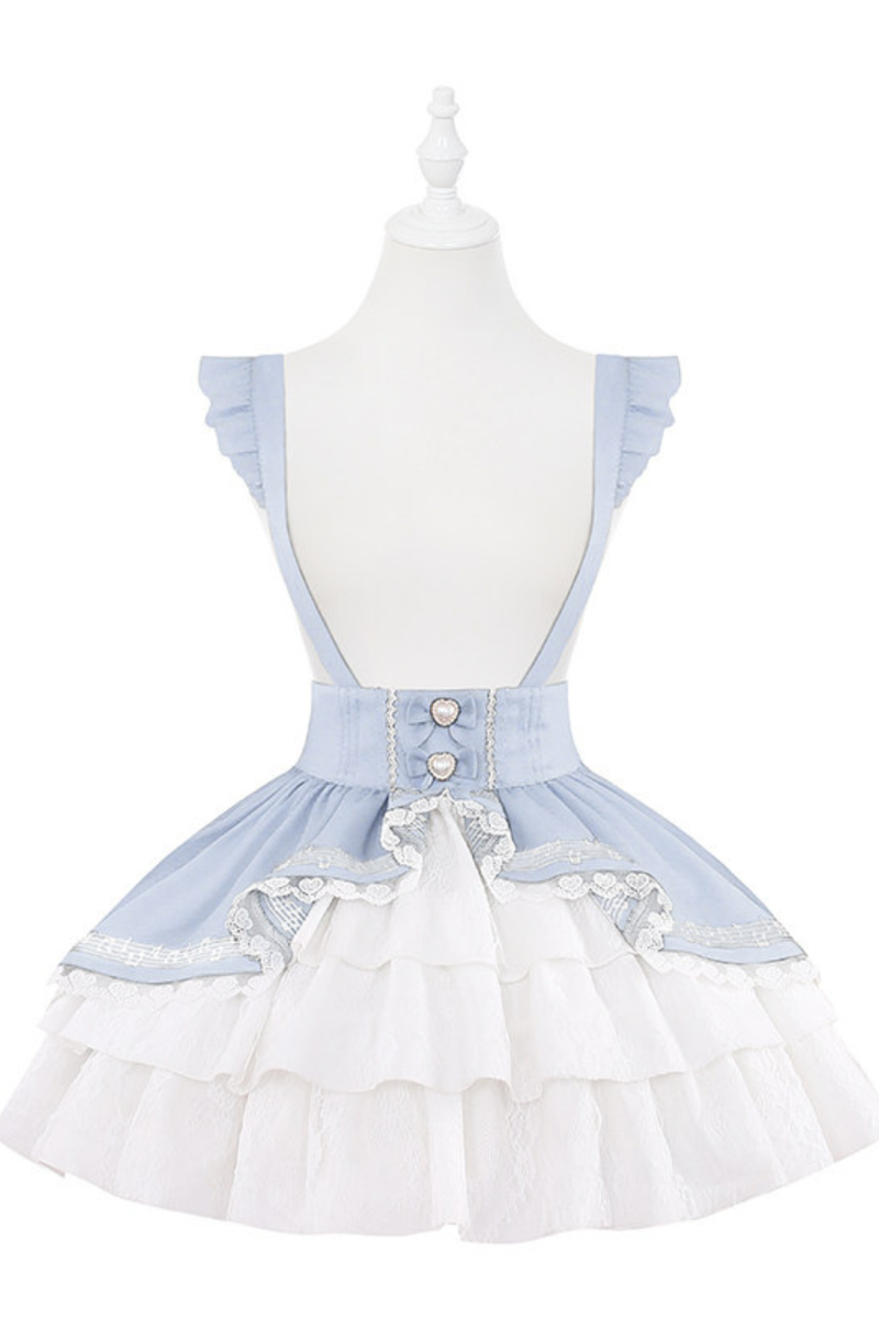 Lace Shirt + Tiered Bib Skirt