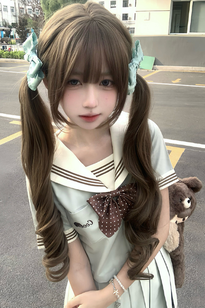 Cookie Wave Sailor Top + Skirt + Ribbon
