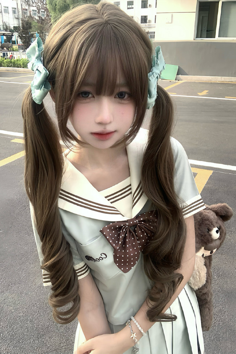 Cookie Wave Sailor Top + Skirt + Ribbon