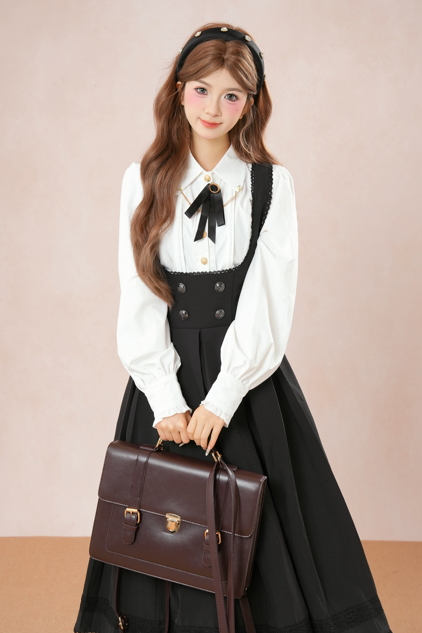 French Flare Suspender Skirt + Shirt