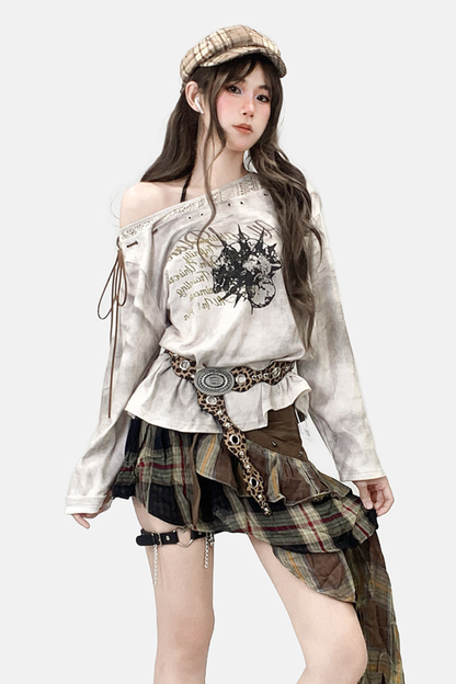 Off-shoulder Y2k Top