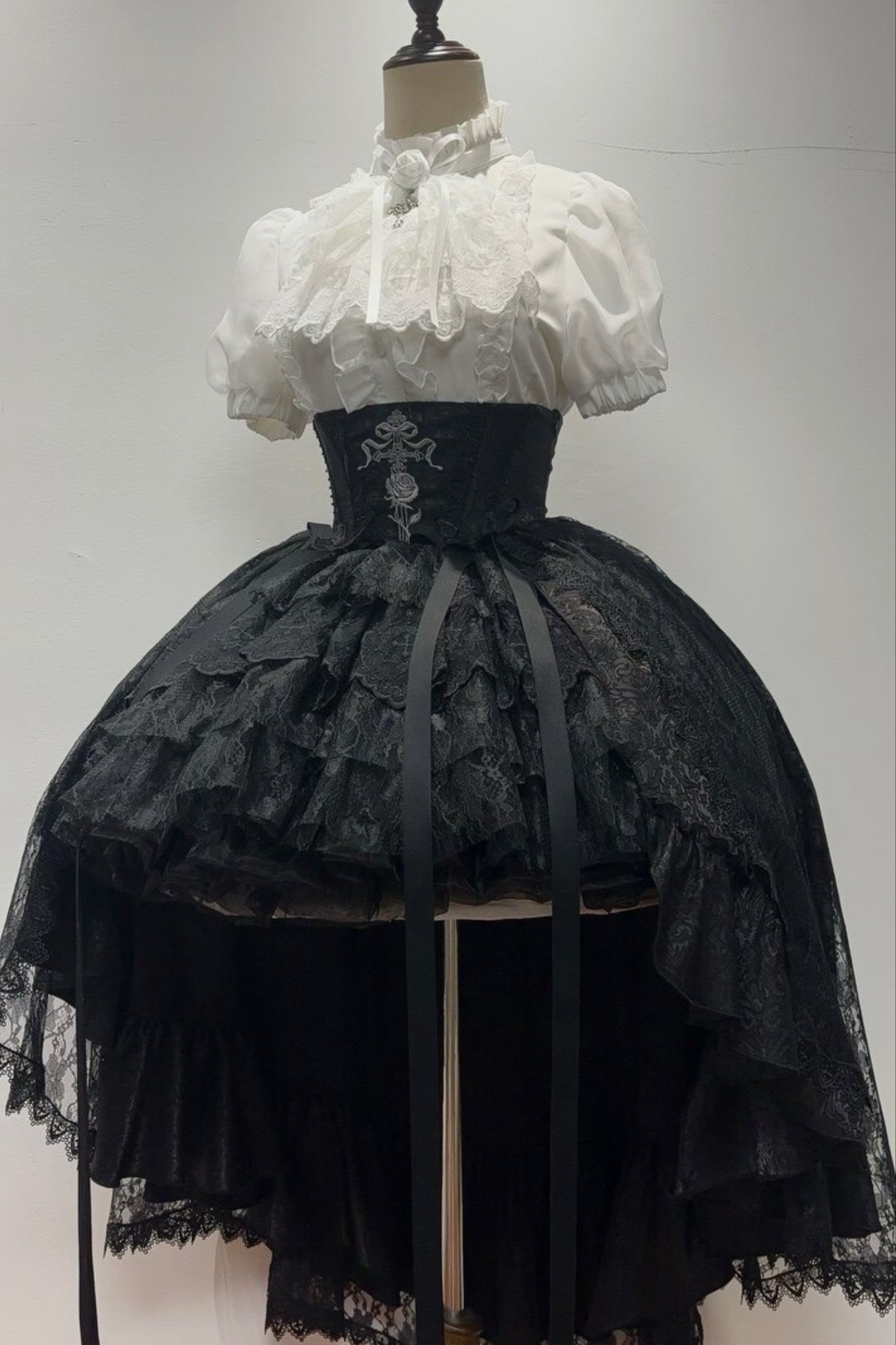 [pre-order Deadline: March 18] Dark Gothic Lolita Skirt + Shirt + Headband + Hat + Sleeve