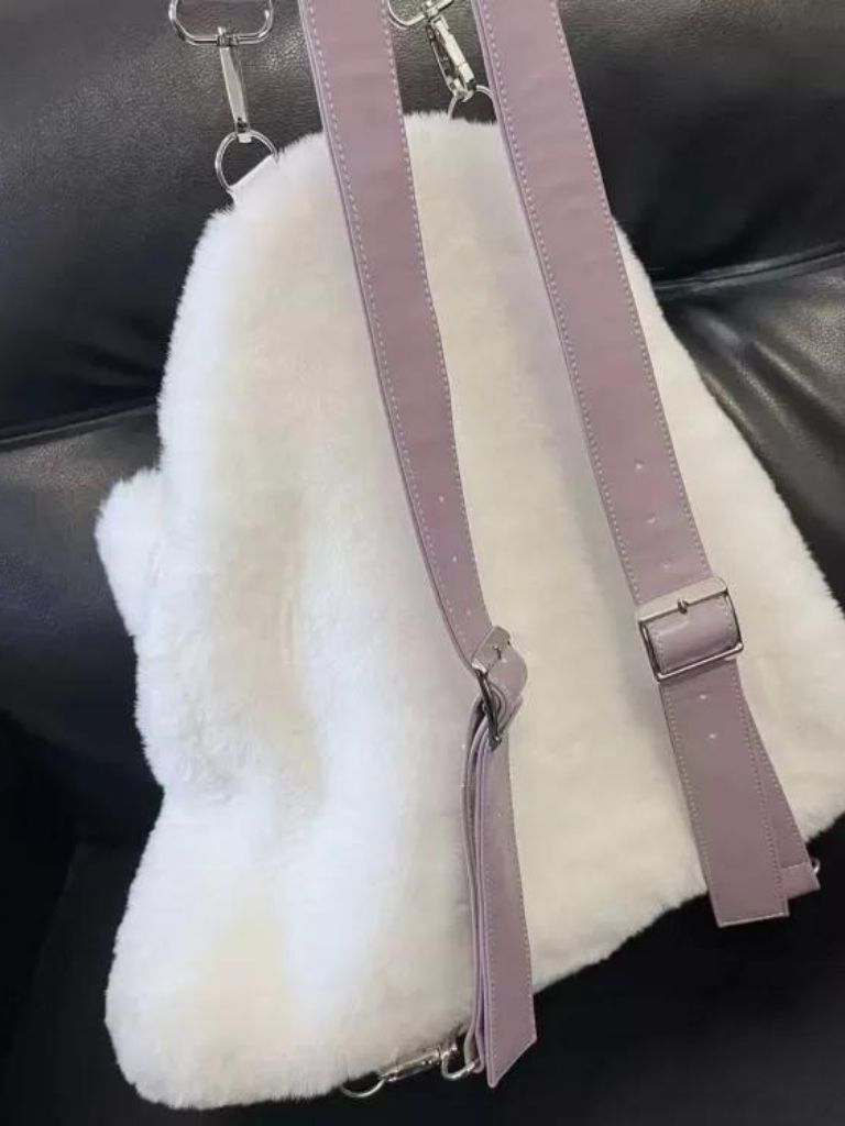 Fluffy White Ghost Backpack