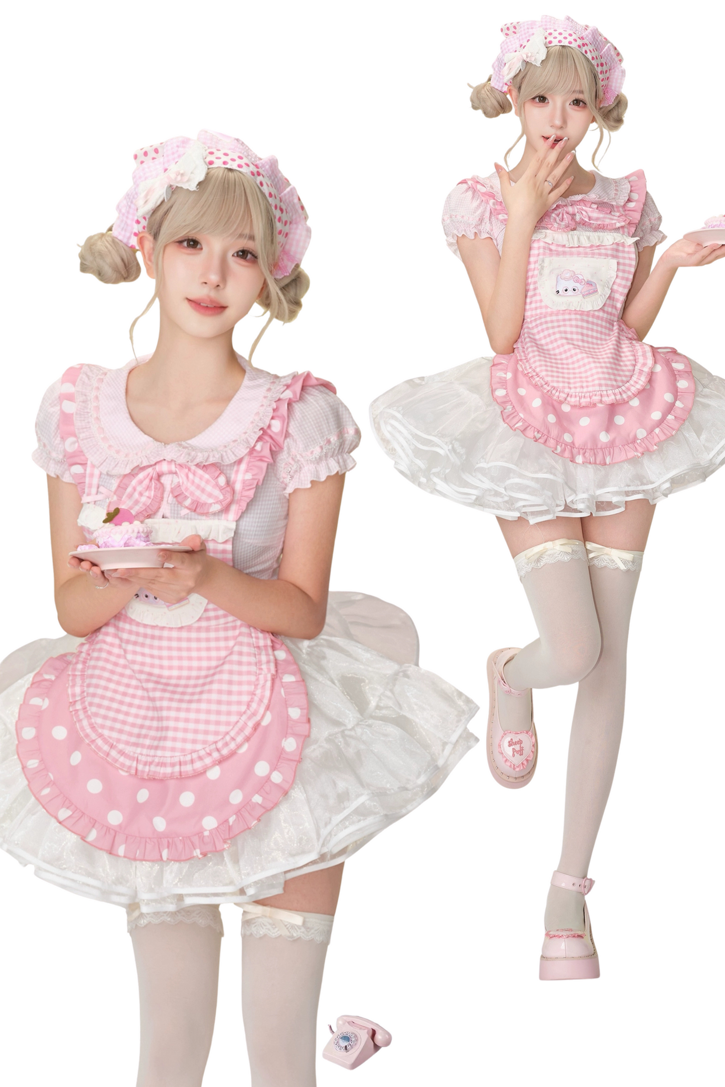 Sweet Dream Shift Top + Ribbon Maid Apron + Skirt