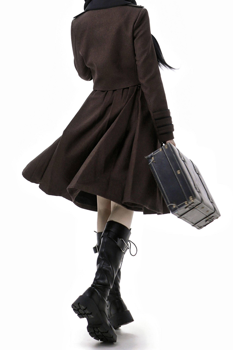 Russian Retro College Jacket + Shirt + Girdle + Bow Tie + Skirt