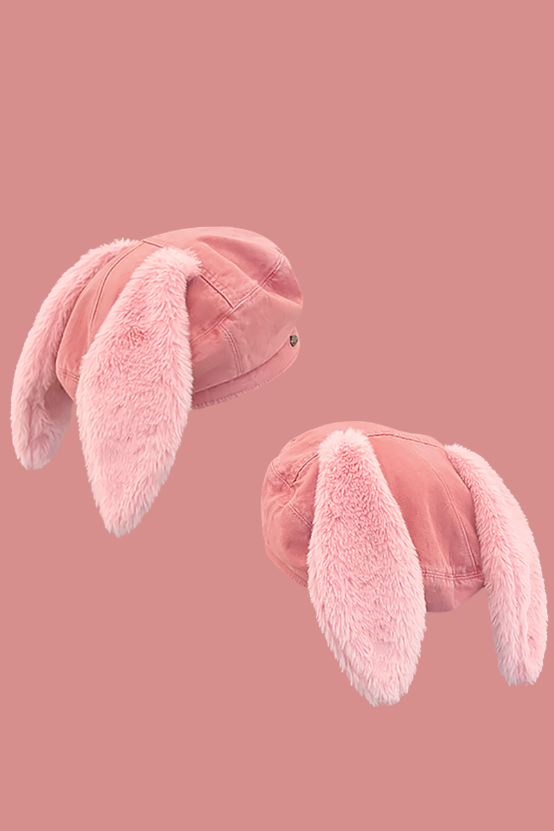 Fur Bunny Ear Hat + Lamb Hat