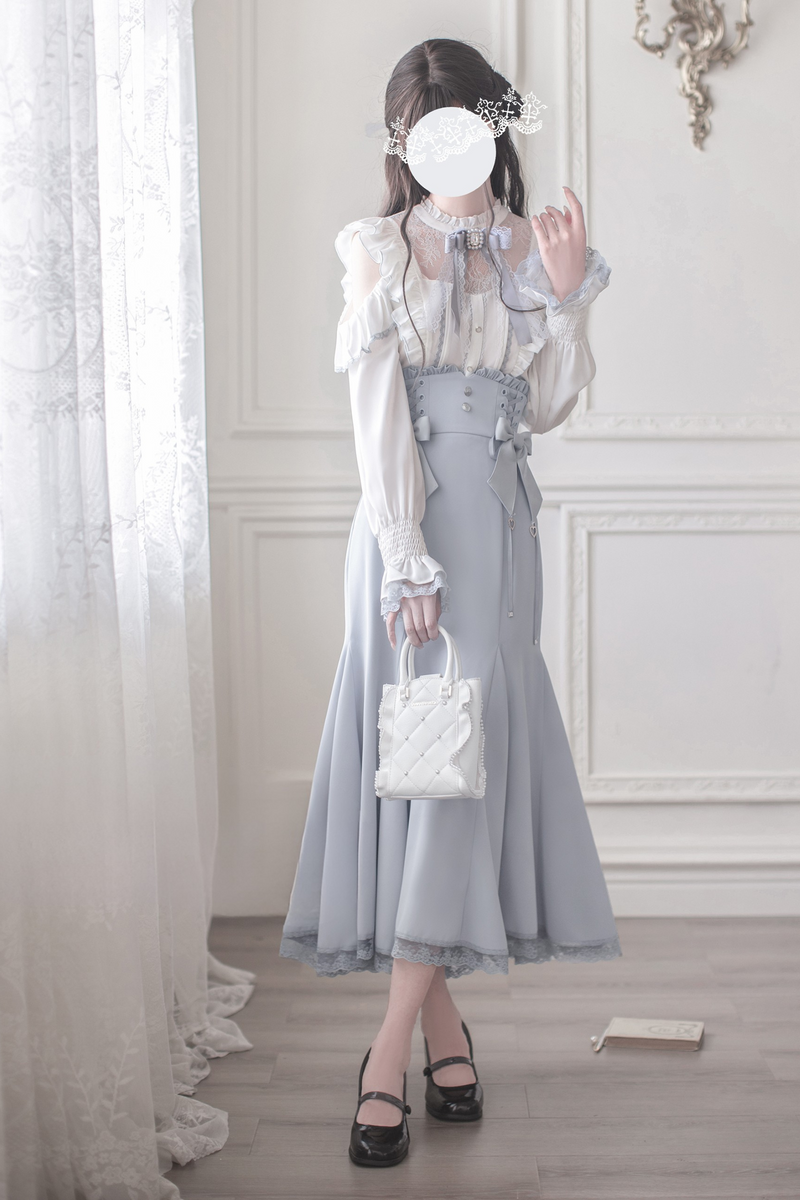 Off Shoulder Design Shirt + Mermaid Skirt